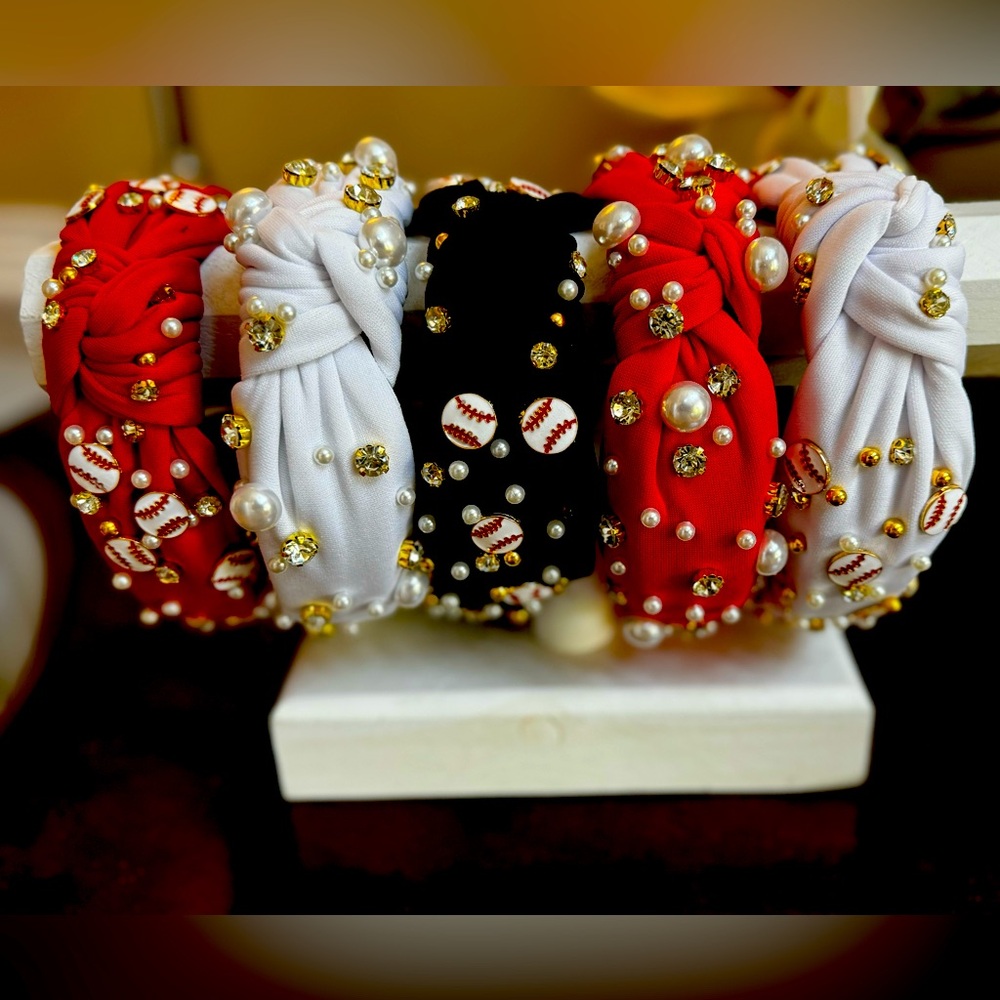 Jeweled Headbands baseball-themed Set of 5